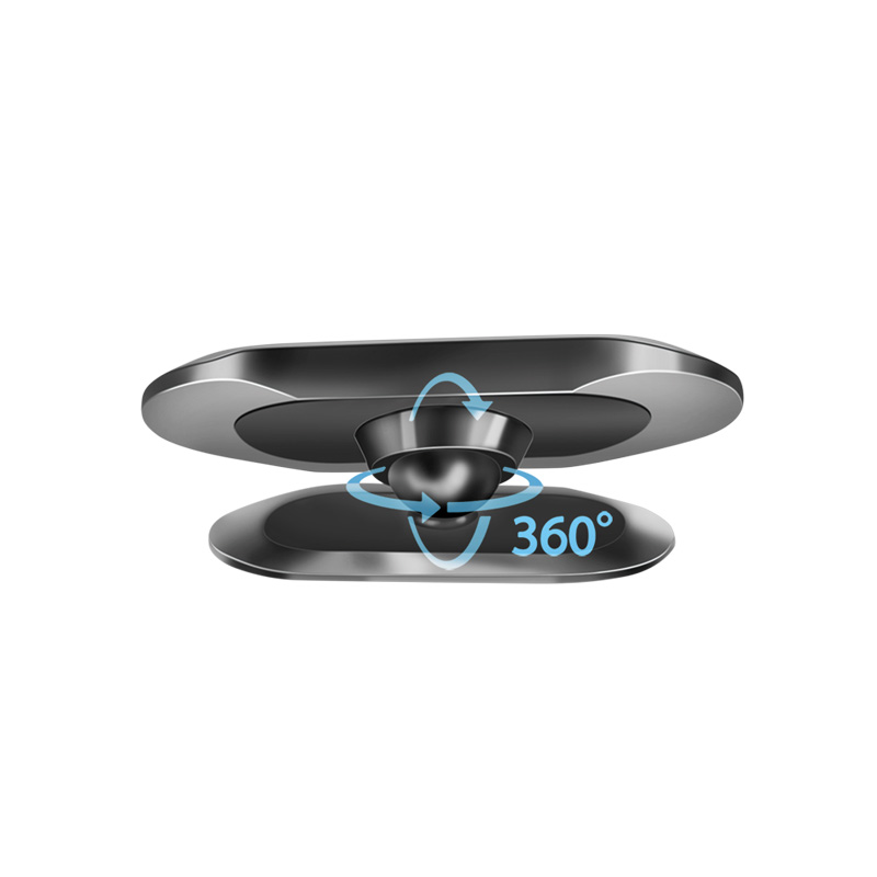 AA0163 Magnetischer Smartphone-Halter, 360° drehbar, Aluminium, schwarz/silber 4