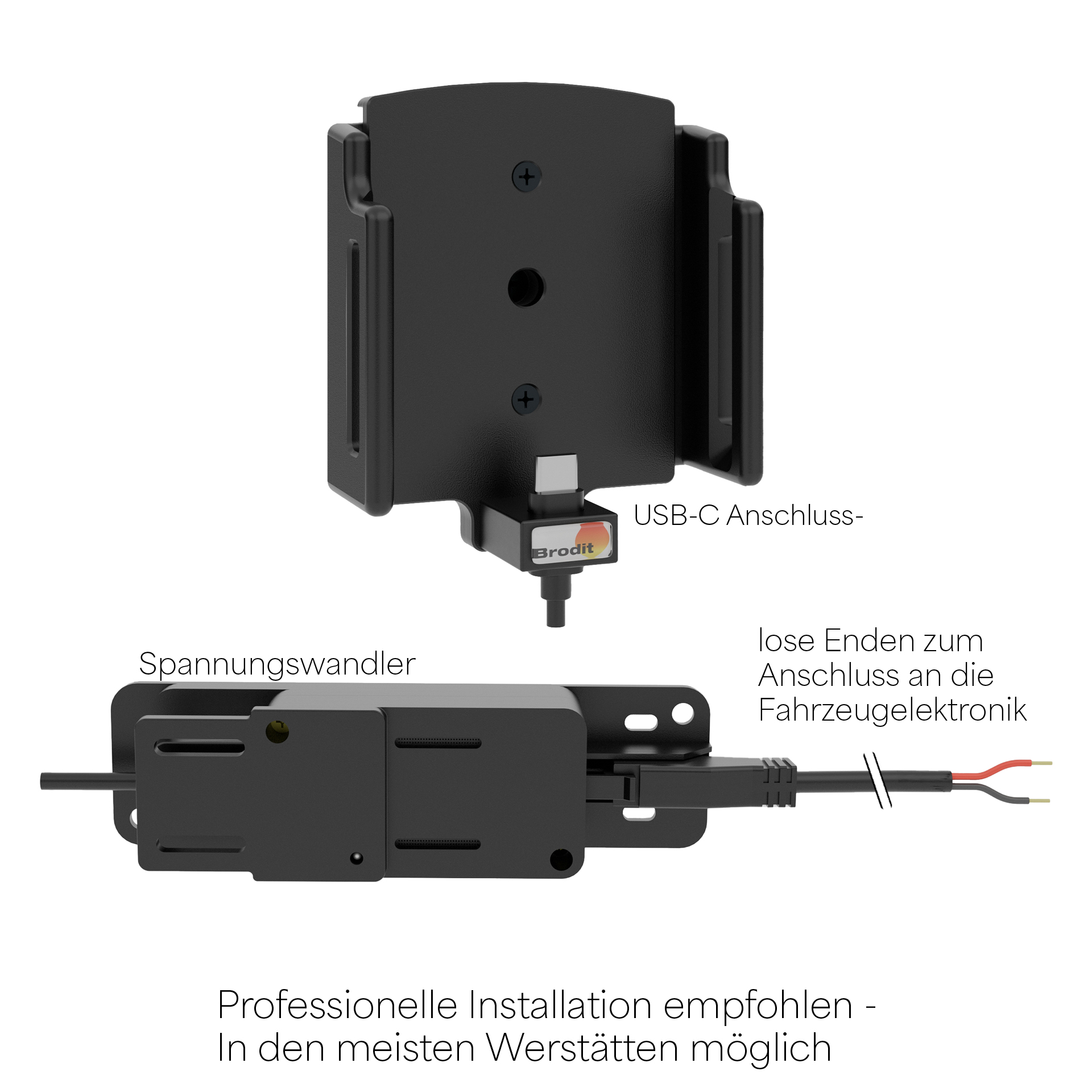 727203 Aktiv Halterung für eine feste Installation - USB-C, Ladebox, offene Kabelenden 8