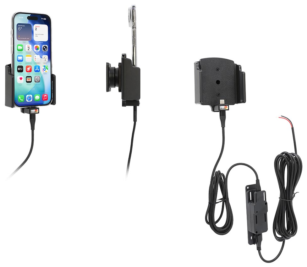 727457 Brodit Aktivhalterung-USB-C für iPhone Air - Festeinbau, verstellbar 70-83 mm 9