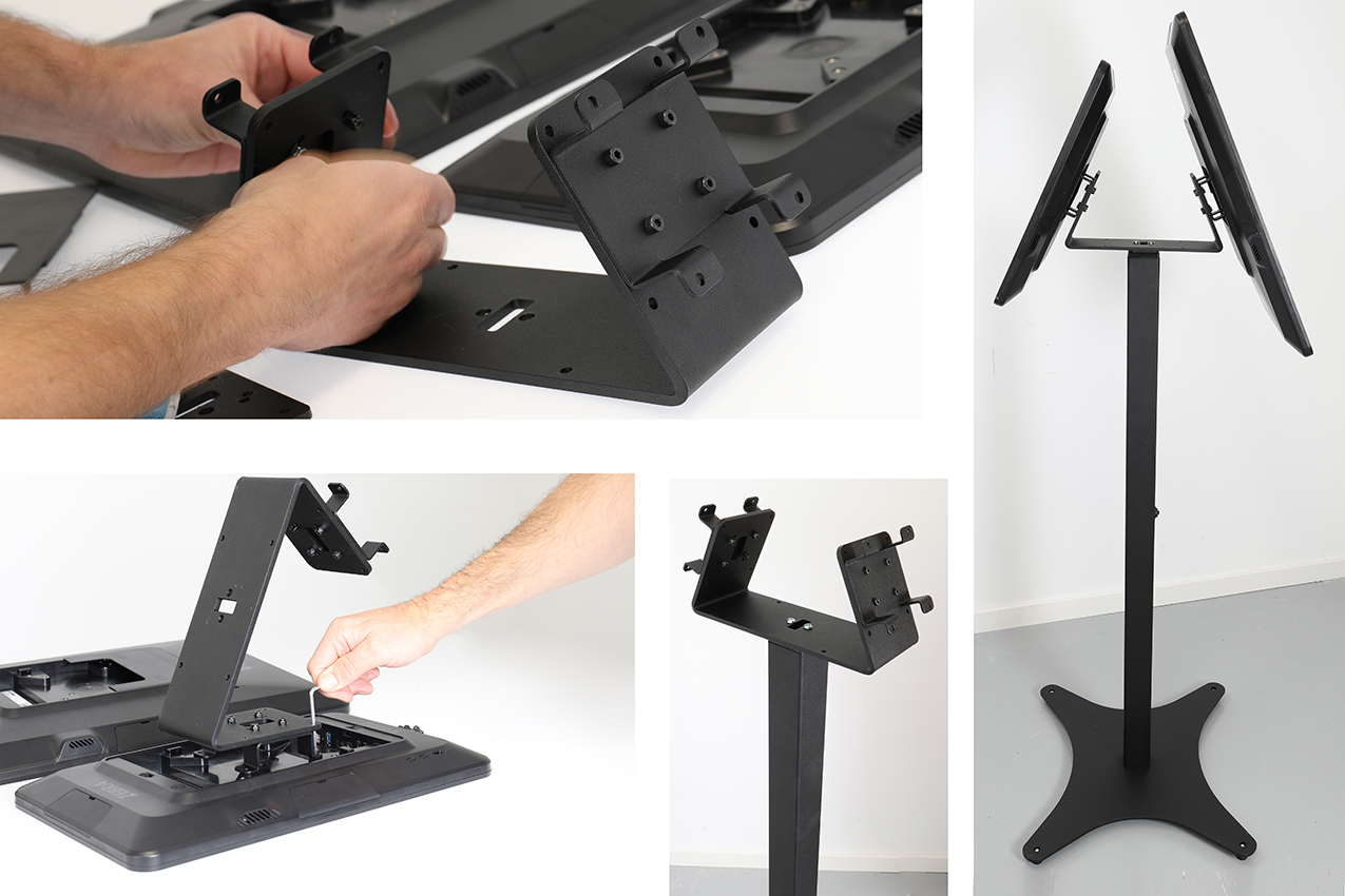 217212 Brodit doppelte Montageplatte, winkelig - für Monitore & Tablets, Modul 1