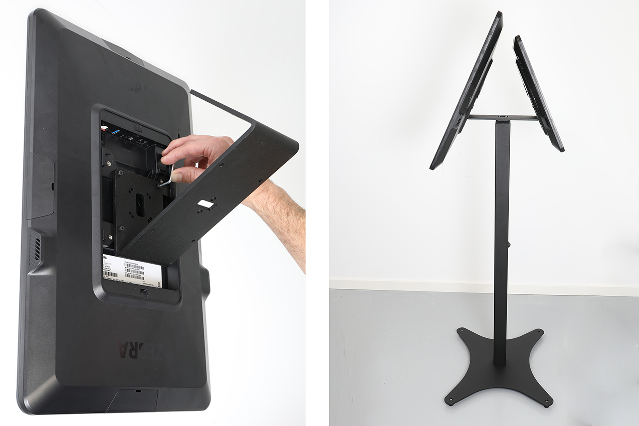 217212 Brodit doppelte Montageplatte, winkelig - für Monitore & Tablets, Modul 4