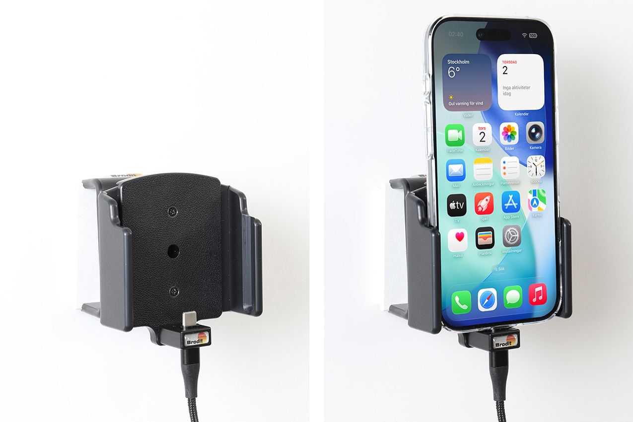 721457 Brodit Aktiv-Halterung für Iphone Air - integr. USB-C-Kabel, verstellbar 6