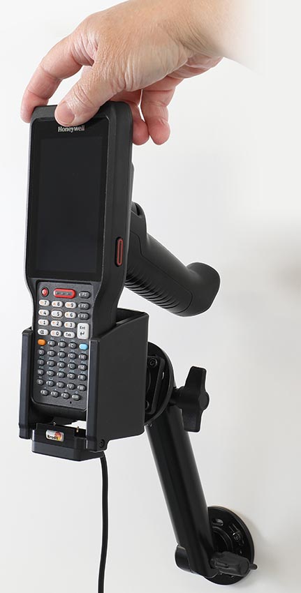 713447 Brodit Aktiv-Halterung für Honeywell CK62 zum Festanschluss, Pogo-Pins 8