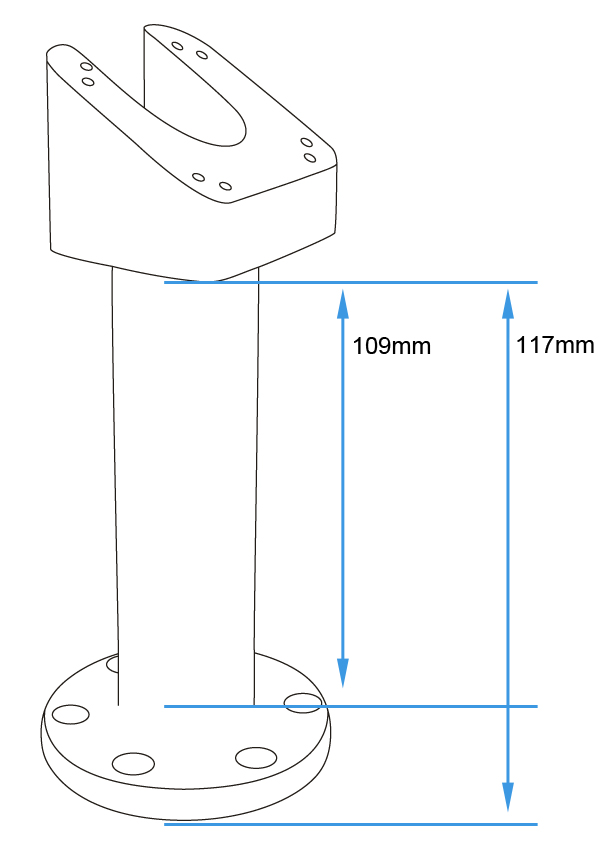 215815 Drehbare Sockelhalterung, 117 mm, 15° Winkelaufsatz 3