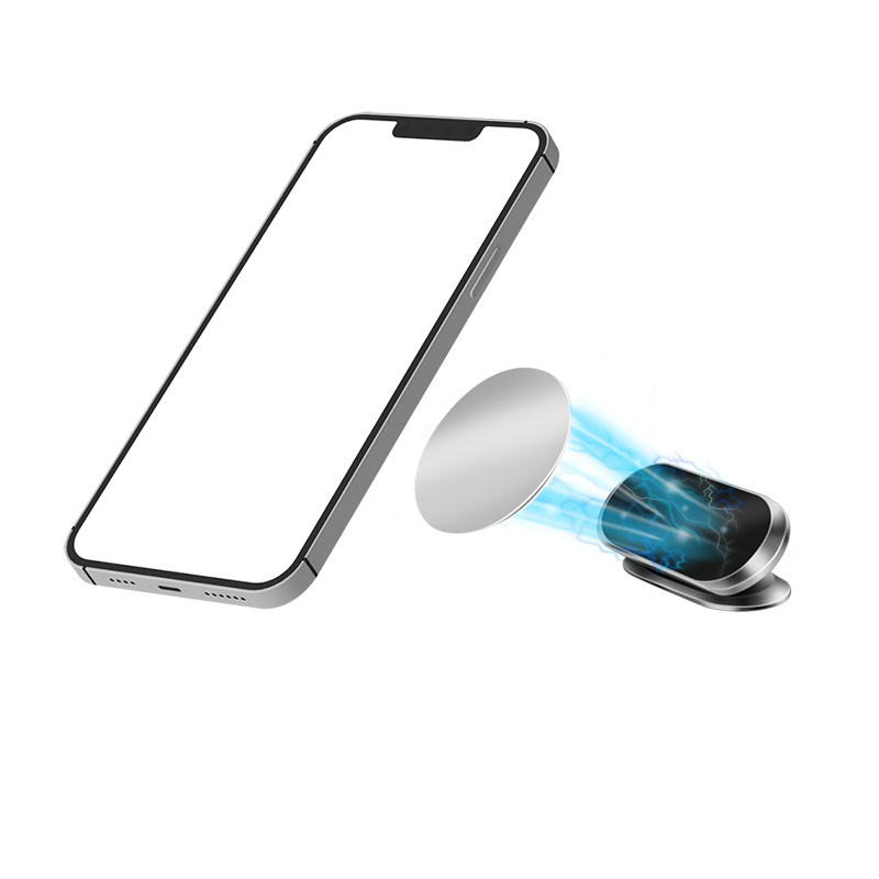 AA0163 Magnetischer Smartphone-Halter, 360° drehbar, Aluminium, schwarz/silber 6