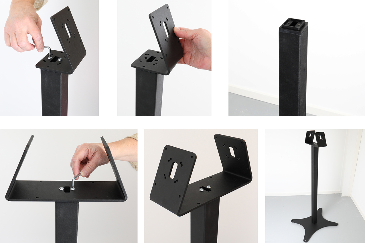 217212 Brodit doppelte Montageplatte, winkelig - für Monitore & Tablets, Modul 3