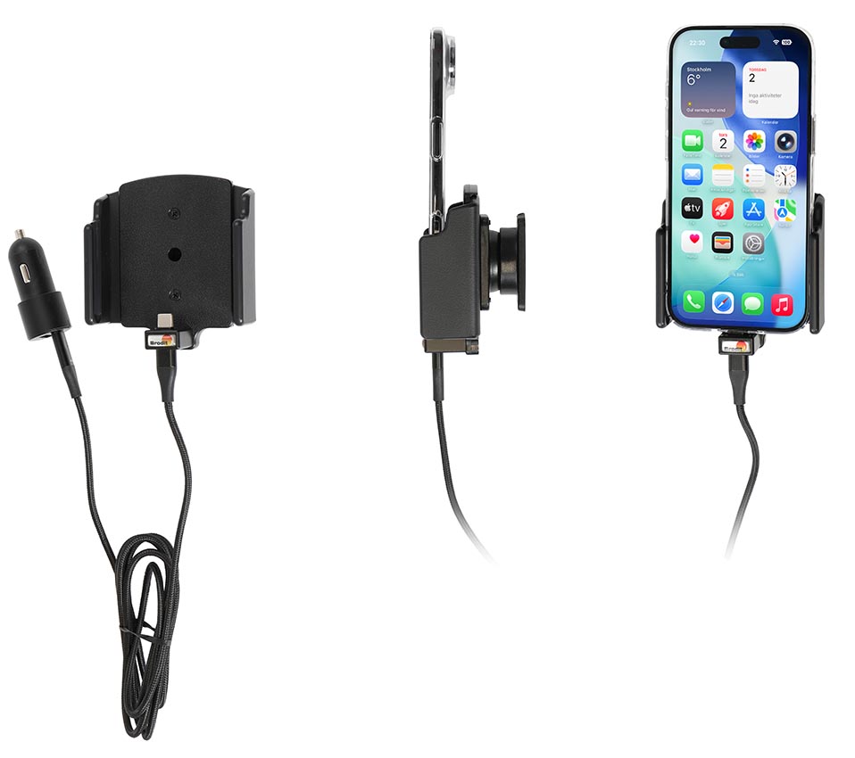 721457 Brodit Aktiv-Halterung für Iphone Air - integr. USB-C-Kabel, verstellbar 2