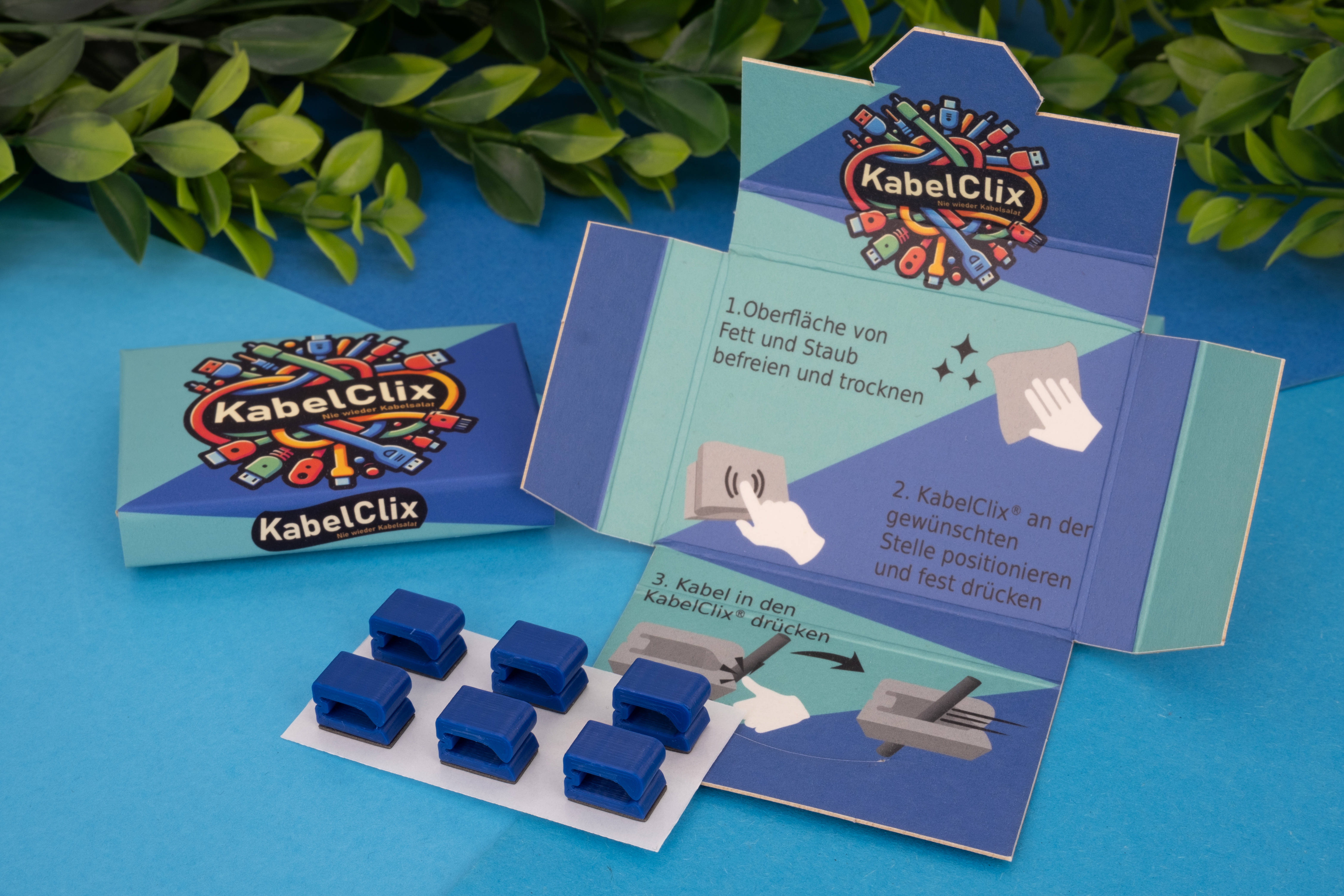 KCBLU KabelClix - nie wieder Kabelsalat, blau 6 Stück 1