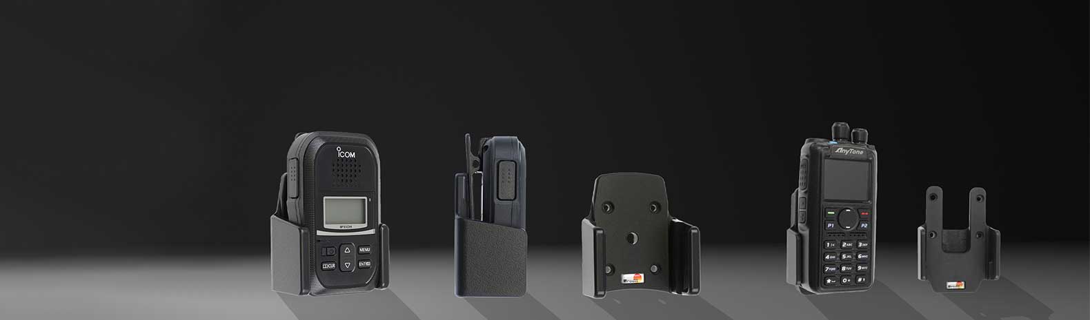 Eine Auswahl an Brodit Halterungen für Funkgeraete