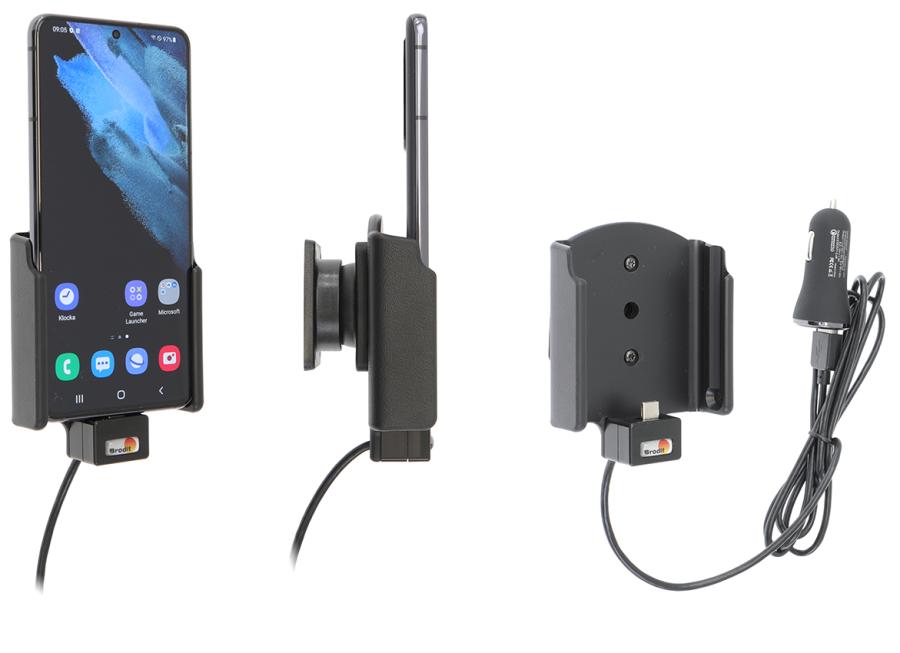721244 Aktiv Halterung mit Zigarettenanzünder-Stecker - Samsung Galaxy S21 5G SM-G991B/SM-G991B/DS 1