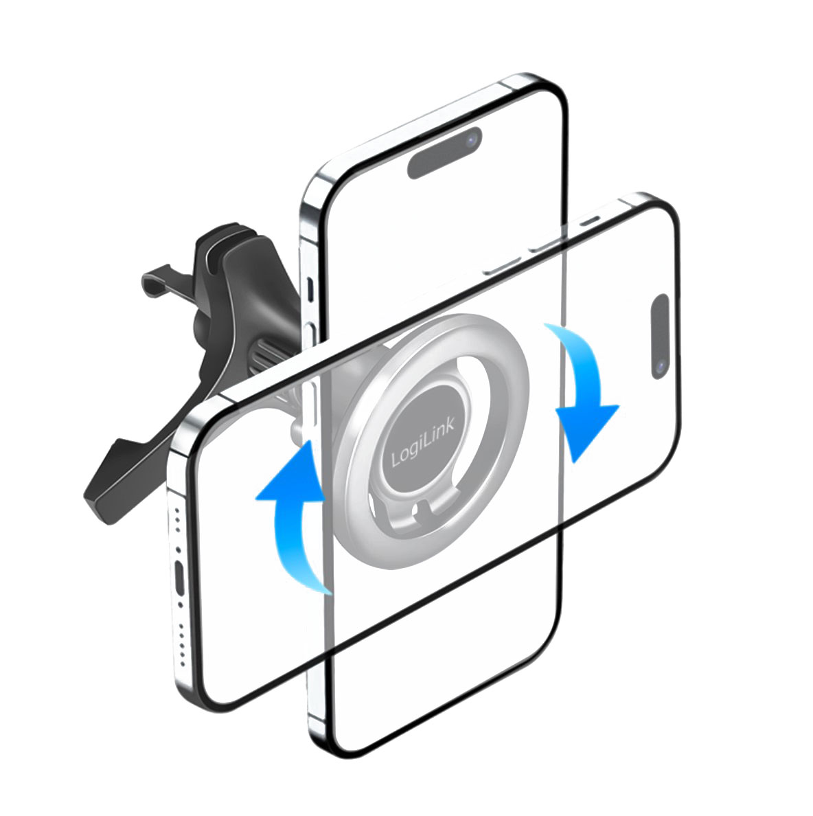 AA0167 Magnetischer3Punkt-Smartphone-Halter für Kfz-Lüftungsschacht, Schwarz 6