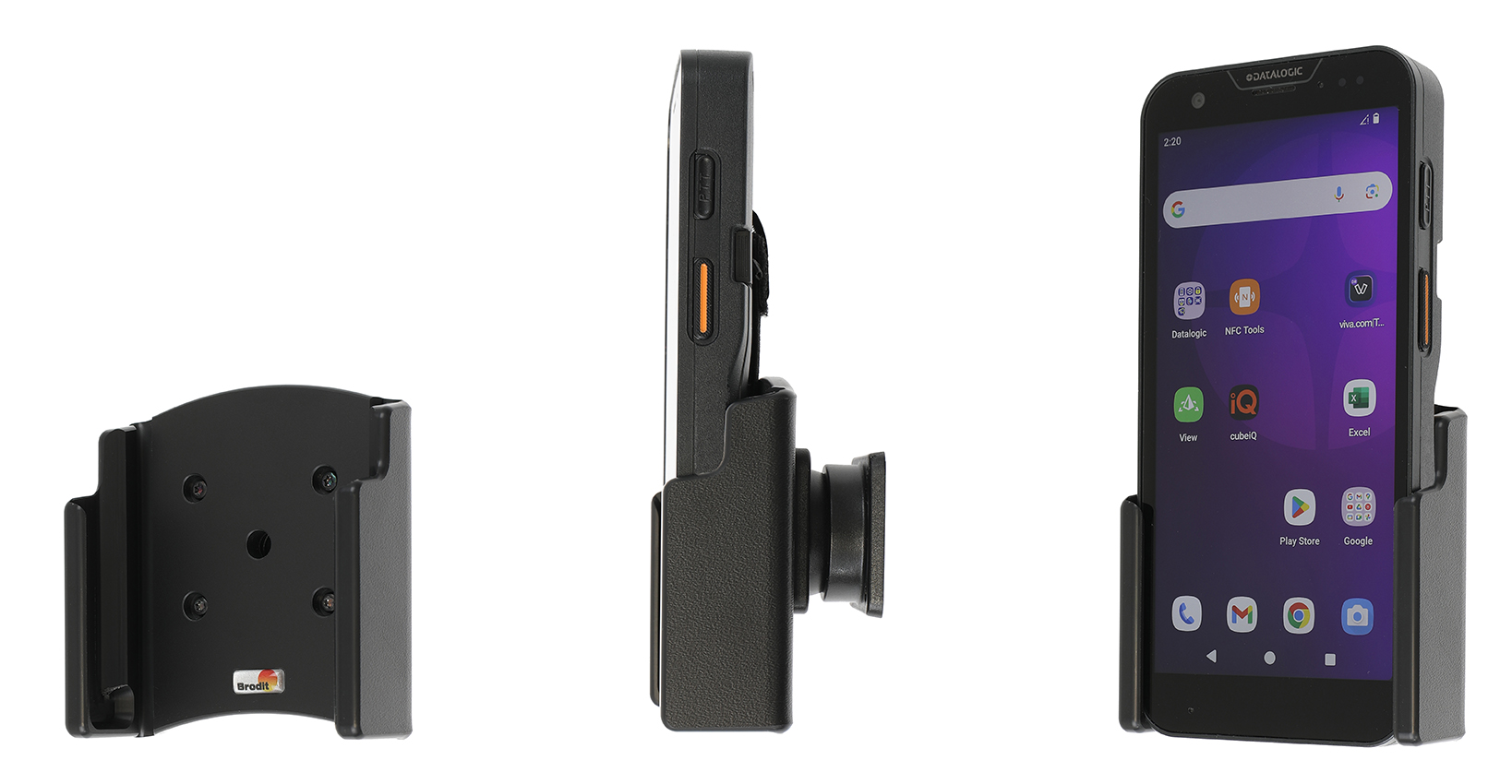 711422 Brodit Passiv Halterung mit Kugelgelenk für Datalogic Memor 30 und 35 2