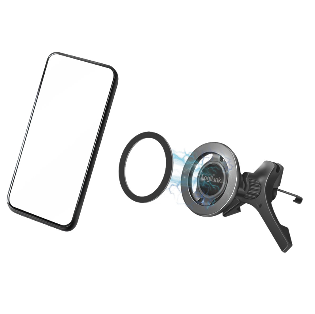 AA0167 Magnetischer3Punkt-Smartphone-Halter für Kfz-Lüftungsschacht, Schwarz 5