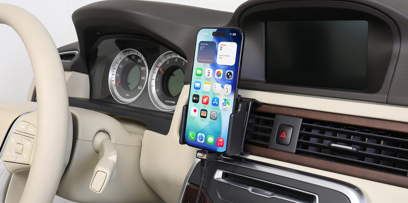 721457 Brodit Aktiv-Halterung für Iphone Air - integr. USB-C-Kabel, verstellbar 7