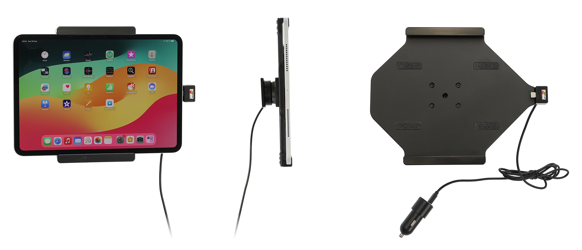Halterung für Apple iPad Pro 11 M4 mit Zigarettenanzünder-Adapter