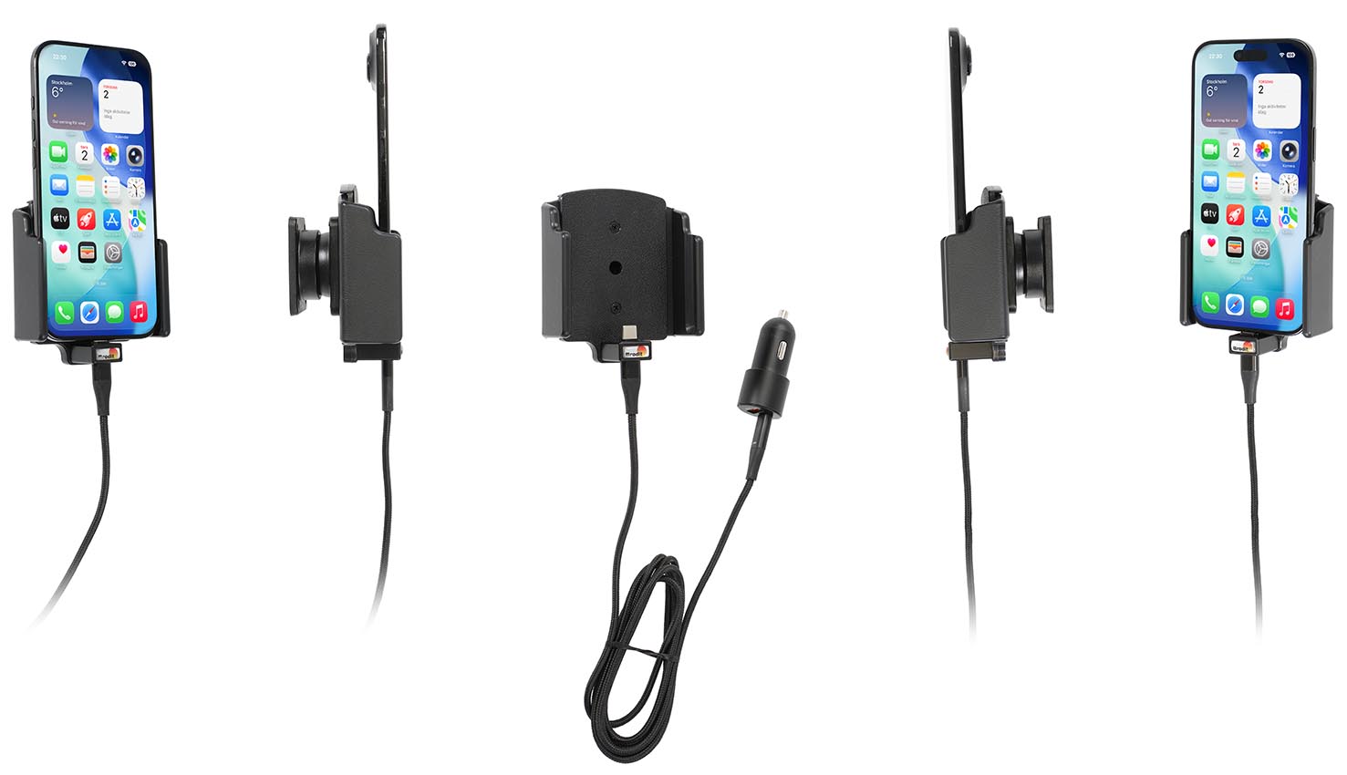 721457 Brodit Aktiv-Halterung für Iphone Air - integr. USB-C-Kabel, verstellbar 1