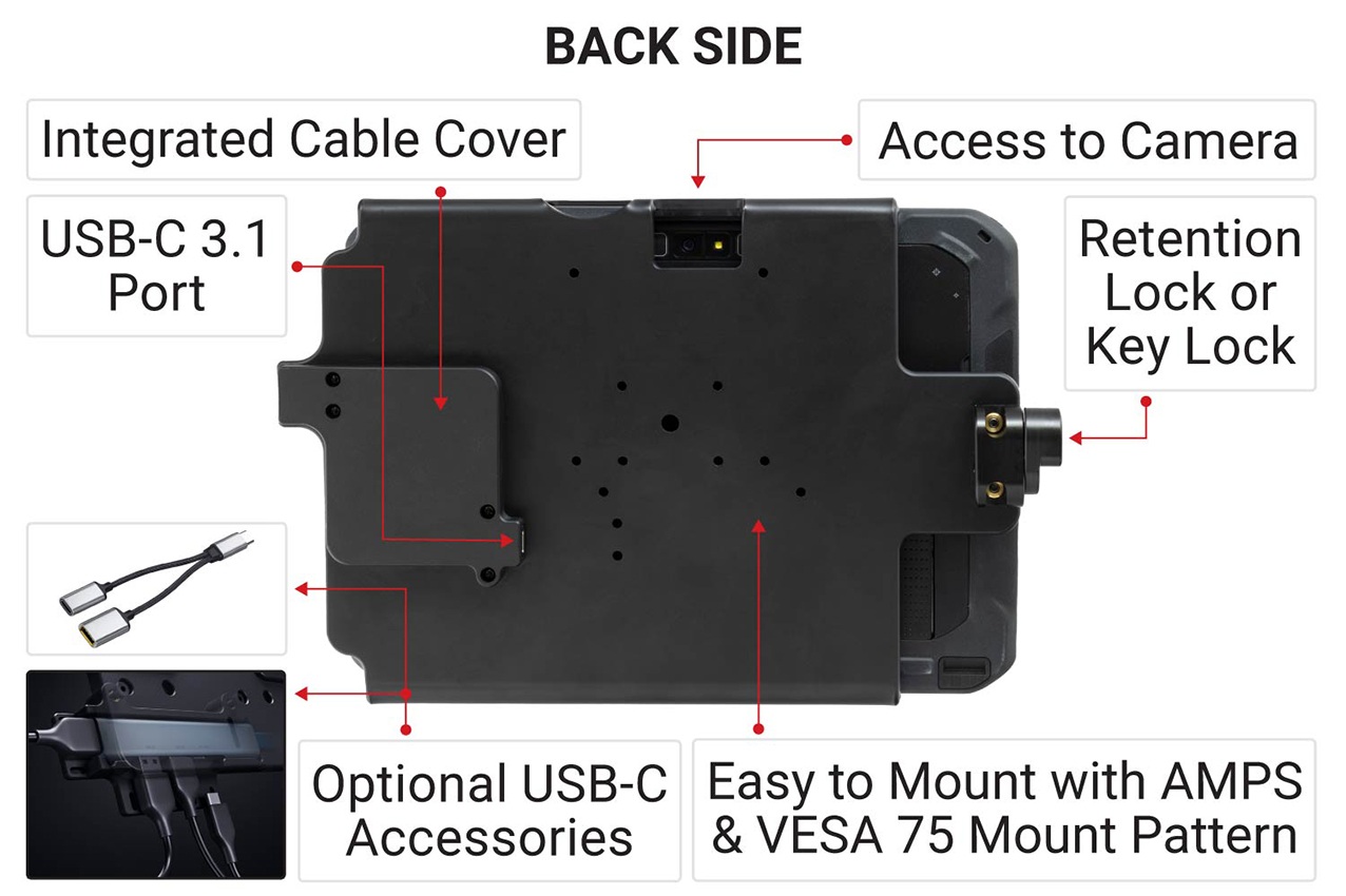 216466 Halterung USB-C für Zebra ET60/ET65 - Android-Version, Feder-Verschluss 12