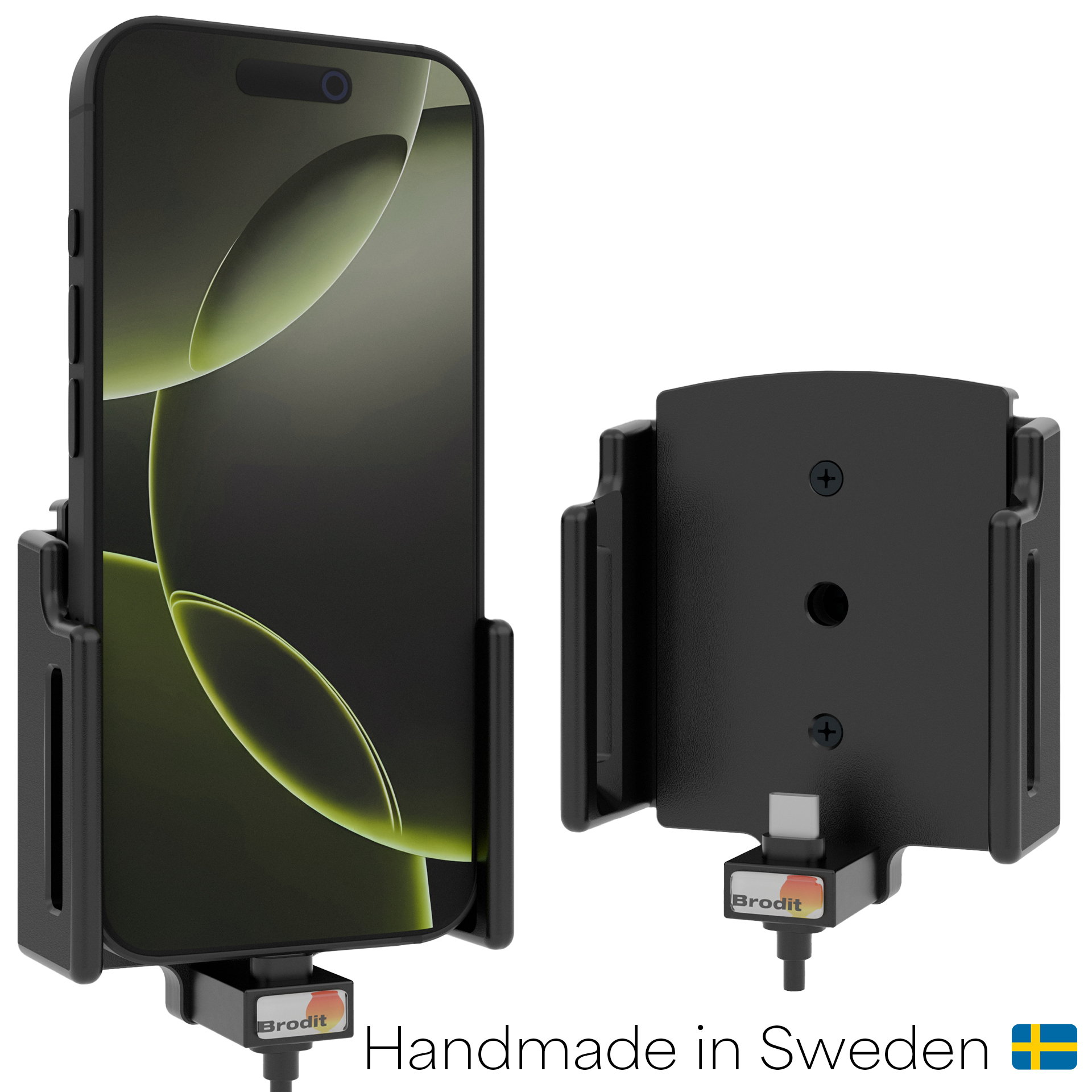 727370 Aktiv Halterung USB-C für Apple iPhone 16/e/Pro, 15/Pro - zum Festeinbau 0