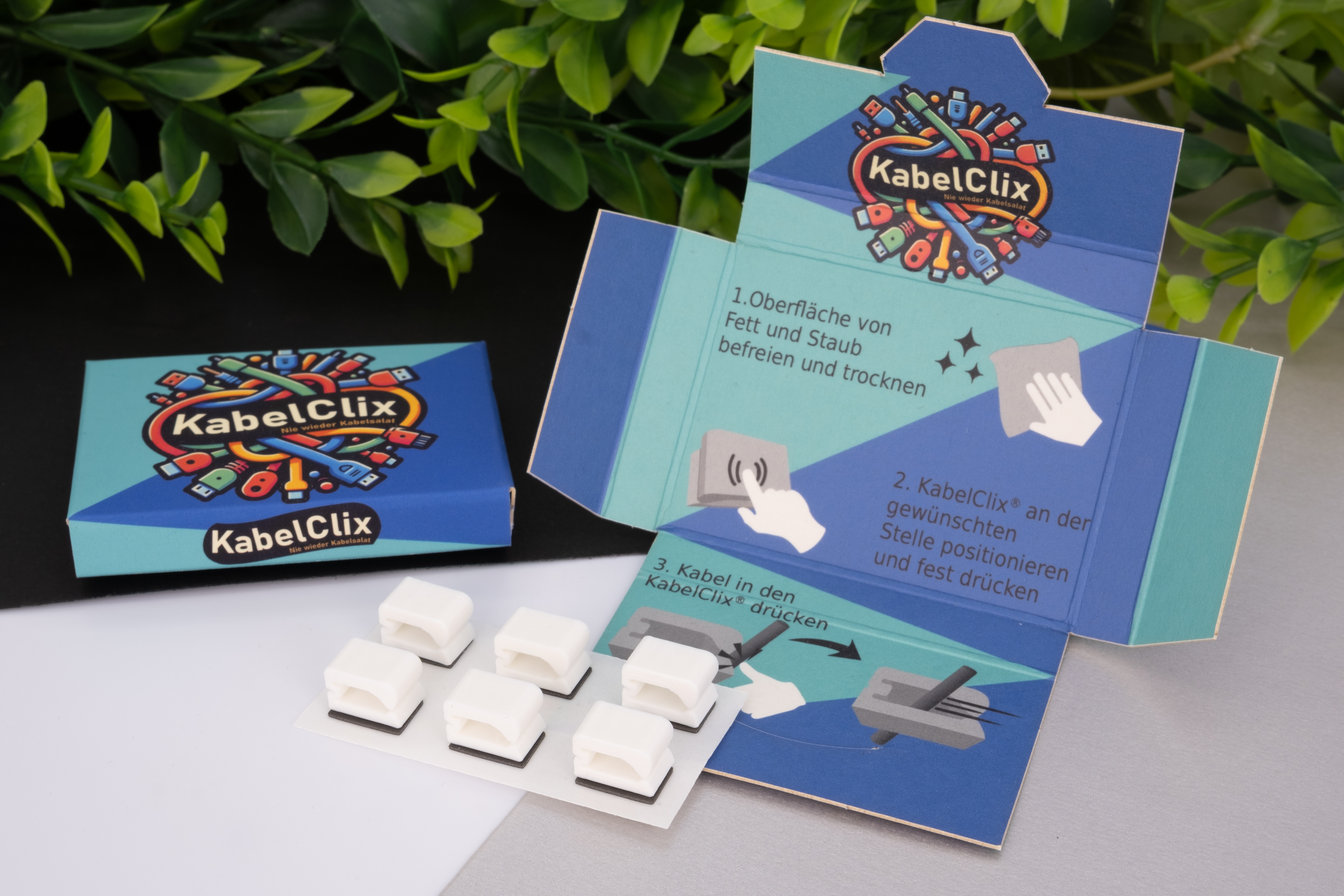 KCWHI KabelClix - nie wieder Kabelsalat, weiß 6 Stück 1