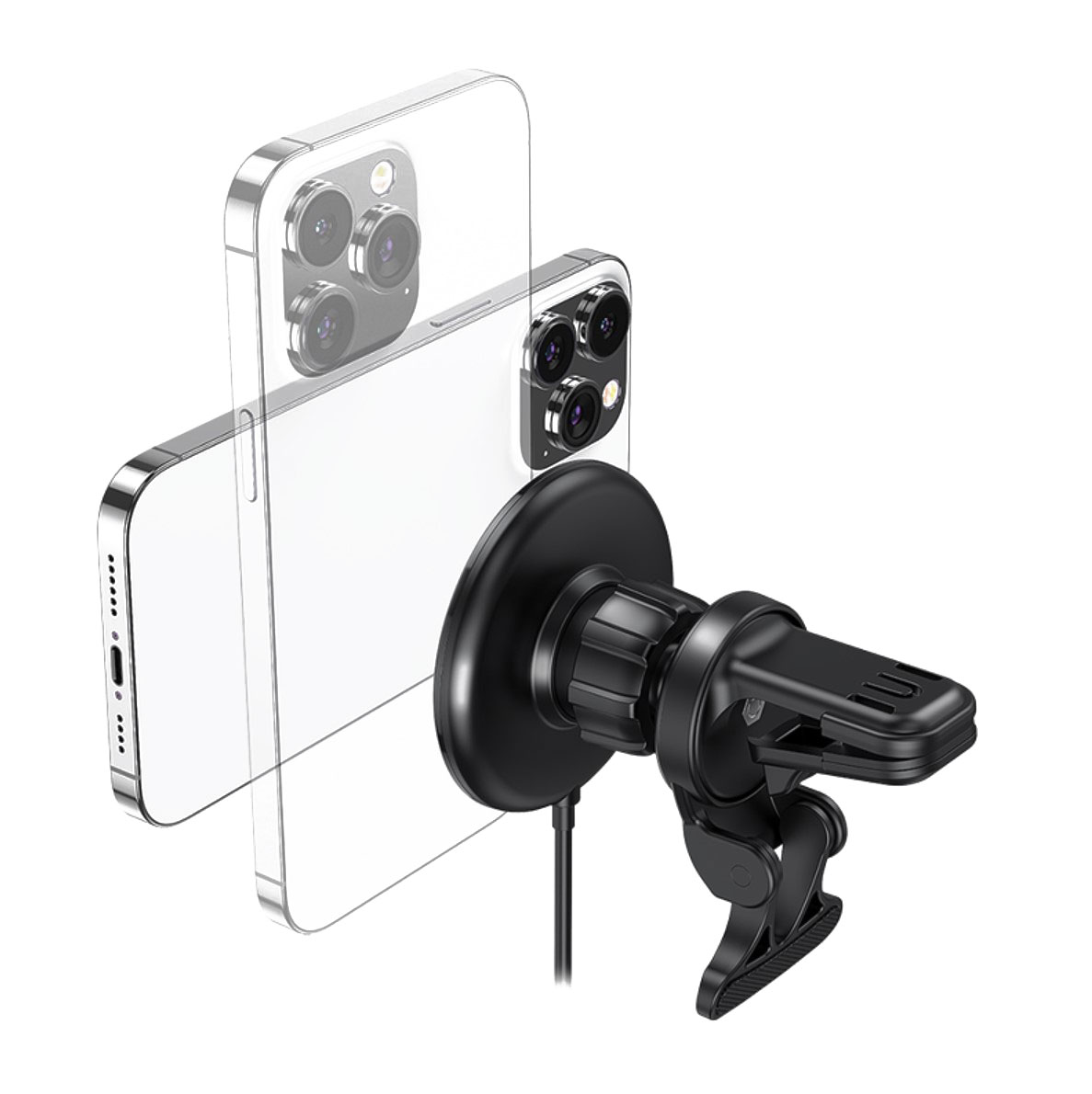 PA0333 Magnetische Kfz-Smartphonehalterung mit Ladefunktion, rund 5