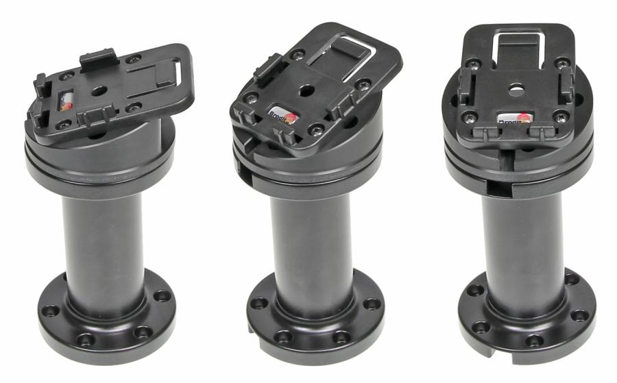 215611 Sockelhalterung mit Kabelführung 15°, 4“ 2