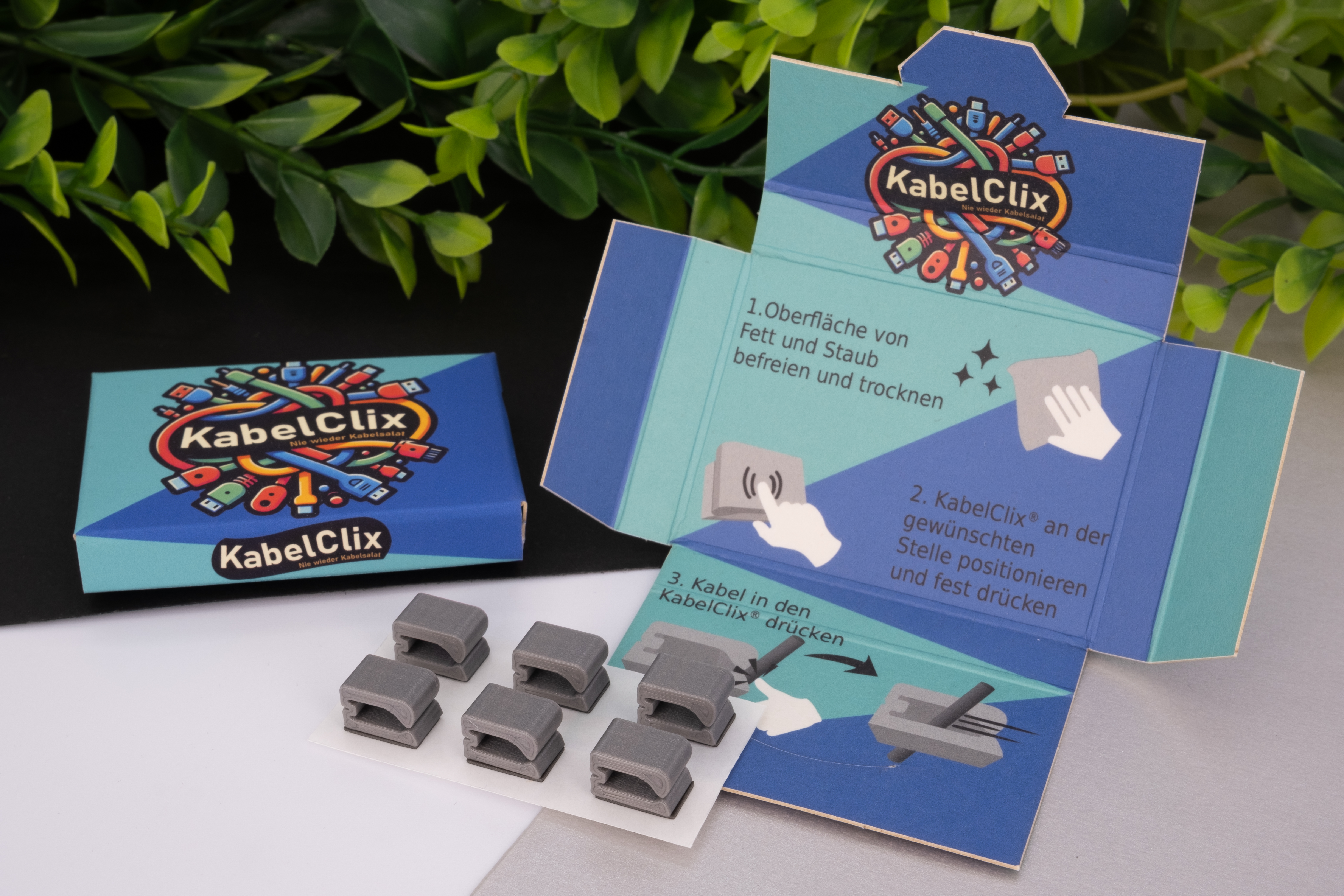 KCGRE KabelClix - nie wieder Kabelsalat, grau 6 Stück 1