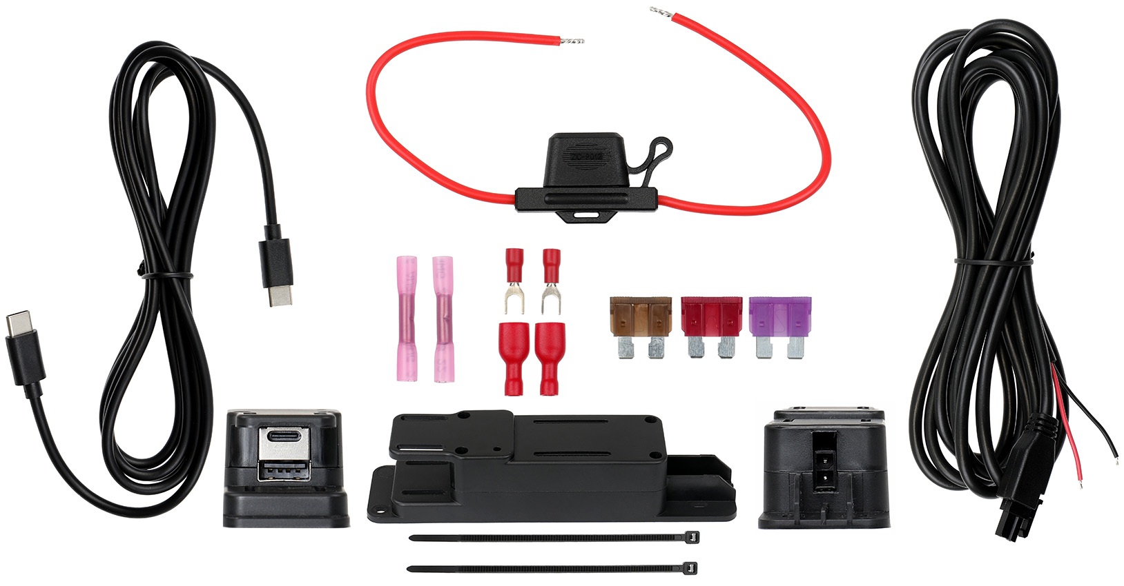 217155 Brodit Schnellladebox 60W Dual USB Typ A + Typ C u. 2-Pin Molex Port 1